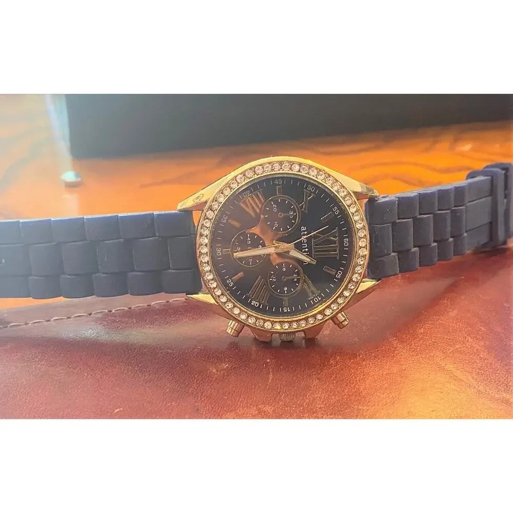 Women's 40mm Attention Watch, Gold Tone with Crystal Accents